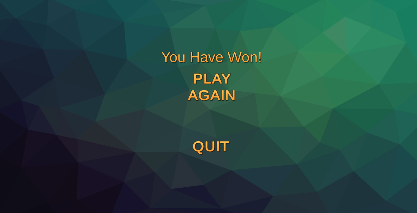 Mobile game victory and replay menu