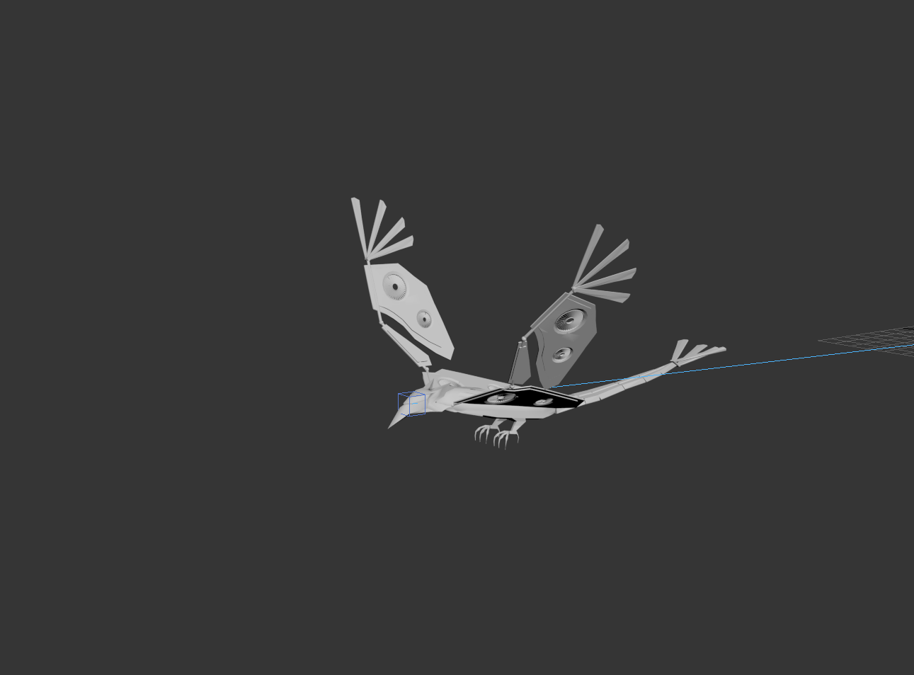 Front flight pose of the Space Bird
